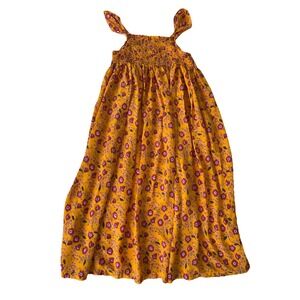 Carters Floral Smocked Viscose Dress Orange Flowers Girls Size‎ 8